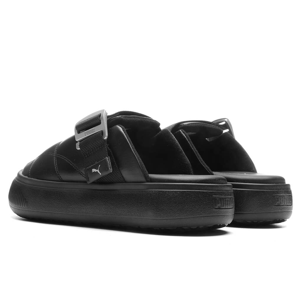 Women's Suede Mayu Mule L - Black/Silver