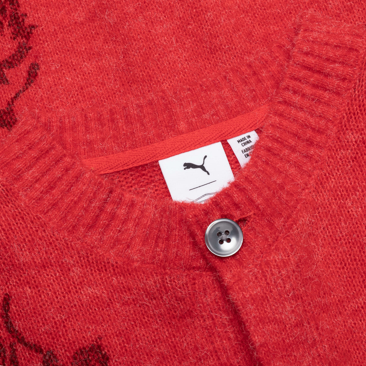 Puma x Aries Knitted Cardigan - Red