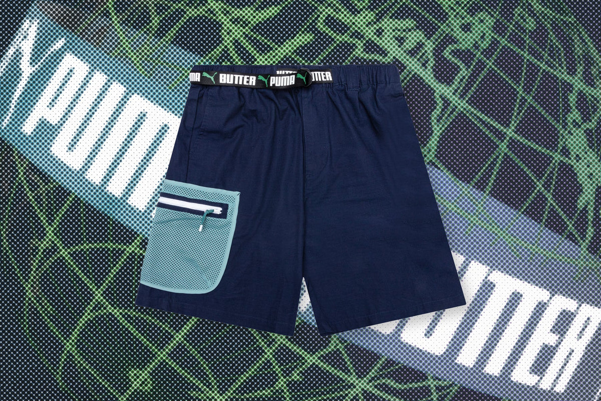 Puma x Butter Goods Rip Stop Cargo Shorts - Blue