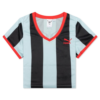 Puma x Dua Lipa Women's Striped Slim Tee - Blue