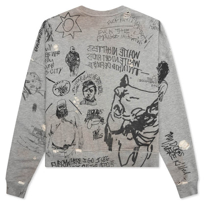 Pumping Iron Crewneck Sweatshirt - Heather Grey