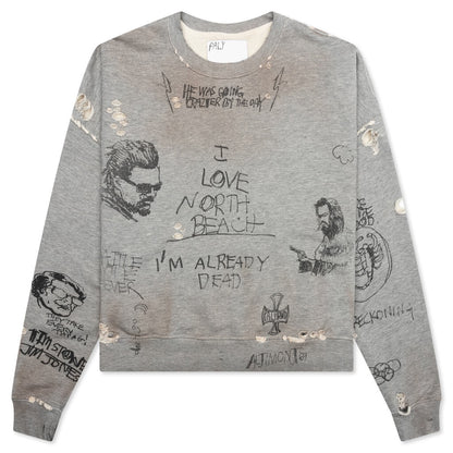 Pumping Iron Crewneck Sweatshirt - Heather Grey