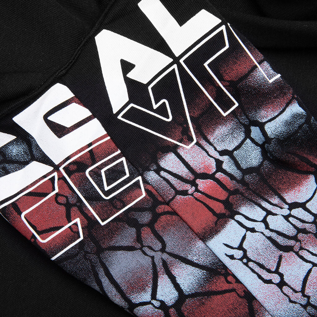 Oversised T-Shirt With Printed Pocket Holes - Black