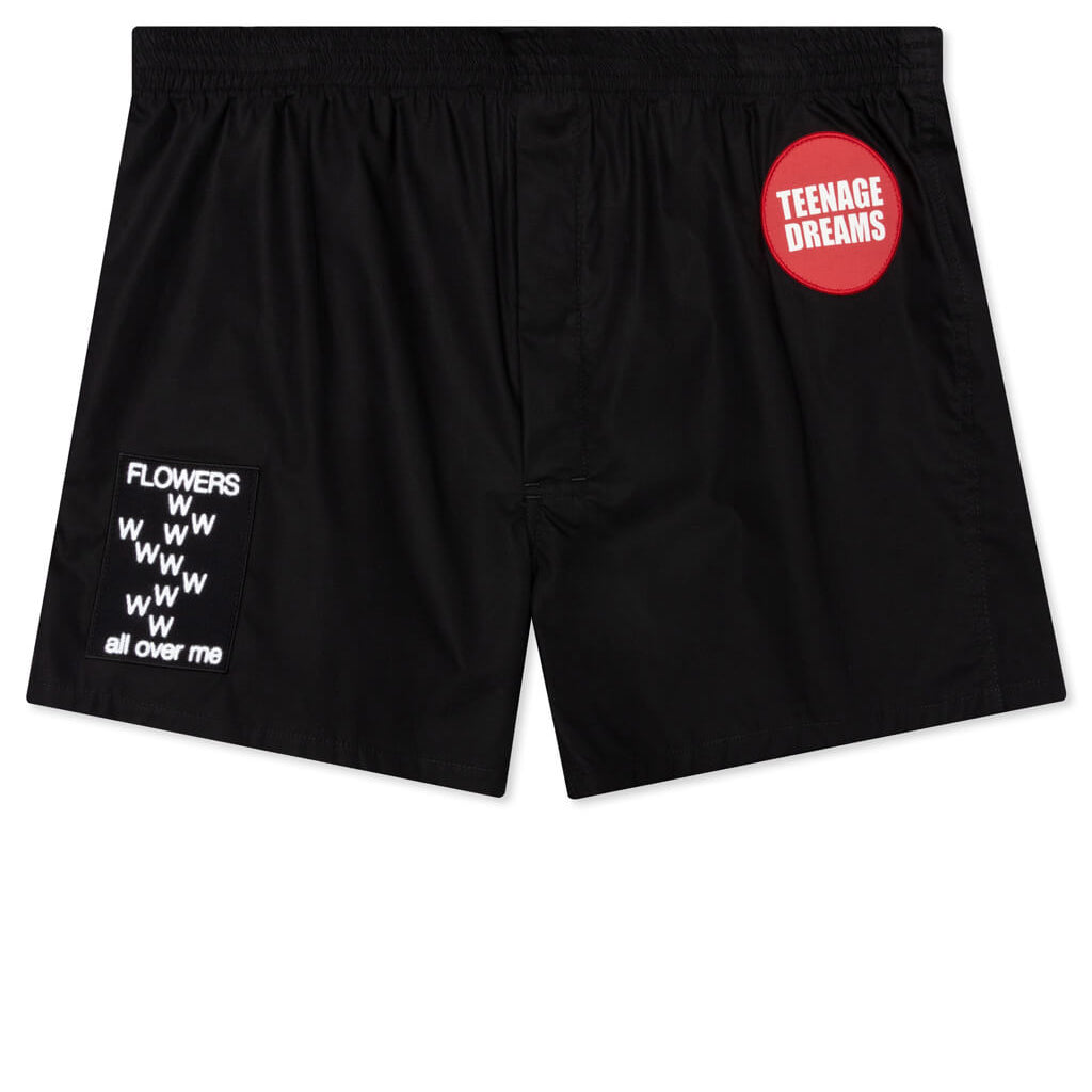 Patched Boxer Shorts - Black