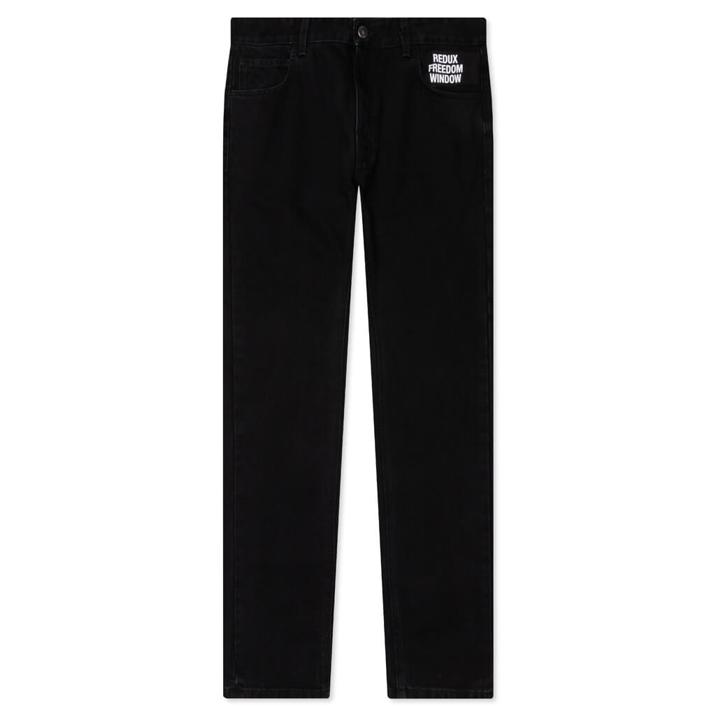 Slim Fit Denim Pant w/Picture Patch - Black
