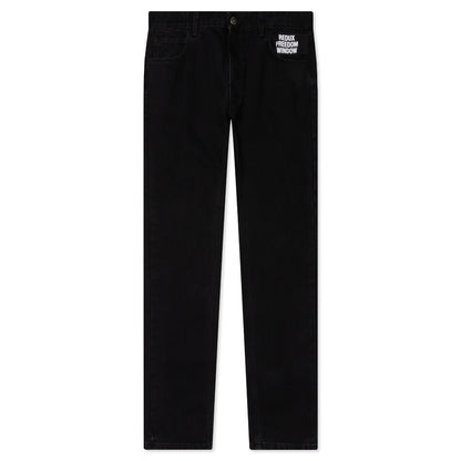 Slim Fit Denim Pant w/Picture Patch - Black