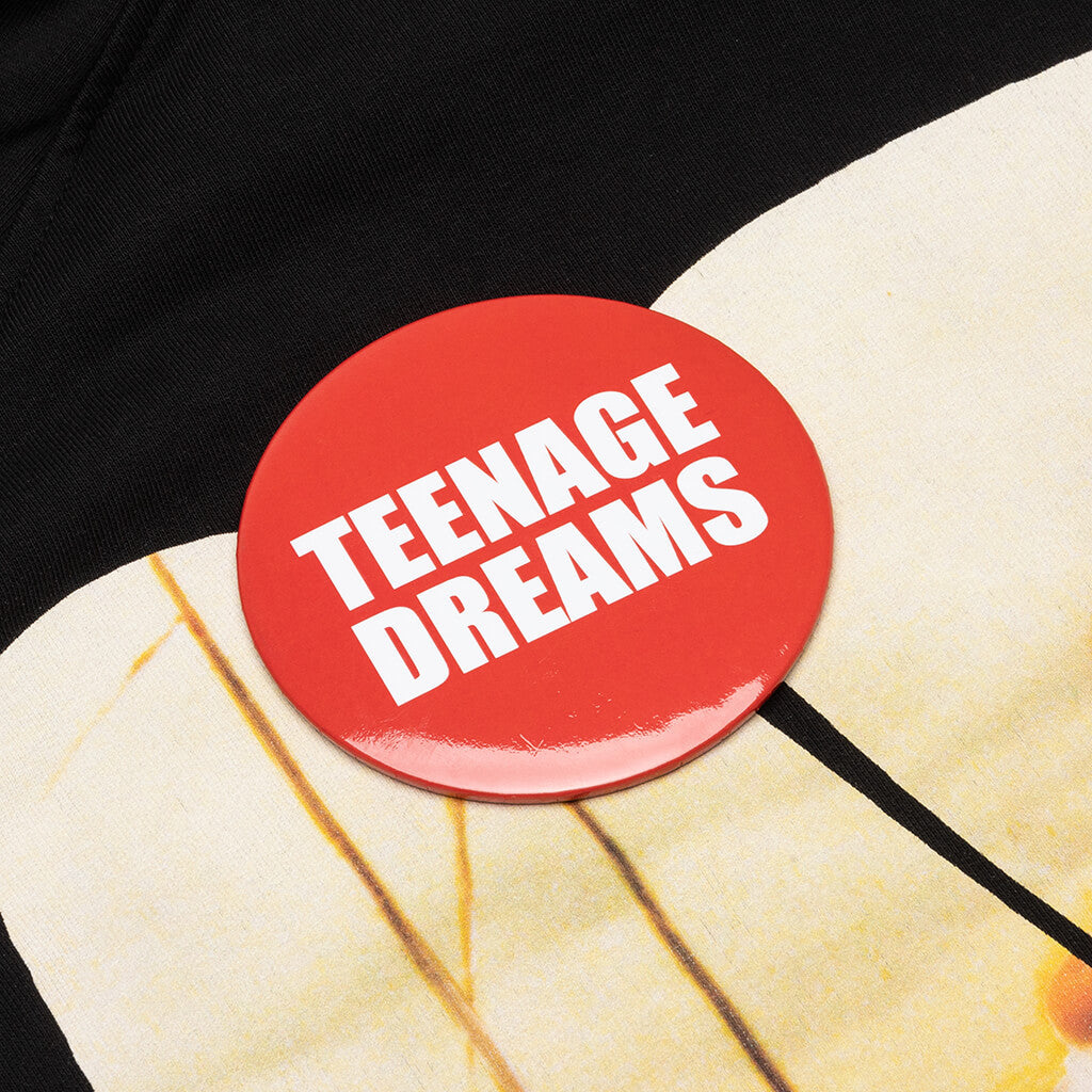 Teenage Dreams Oversized Zipped Hoodie - Black