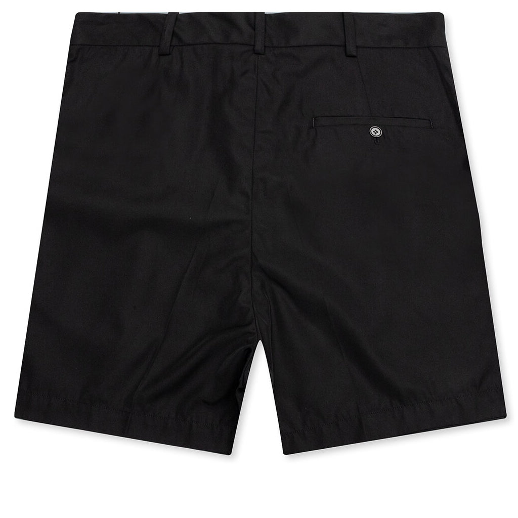 Wide Fit Mini Shorts with Double Pleats - Black
