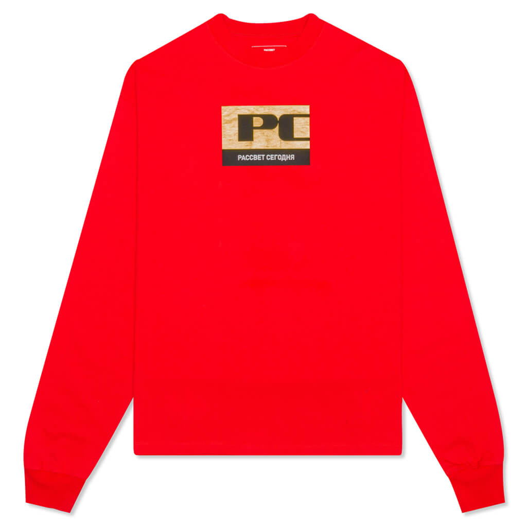 PC Foil Logo L/S Tee - Red