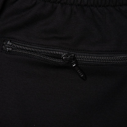 Rayon Jersey Fringe Boot-Cut Track Pant - Black
