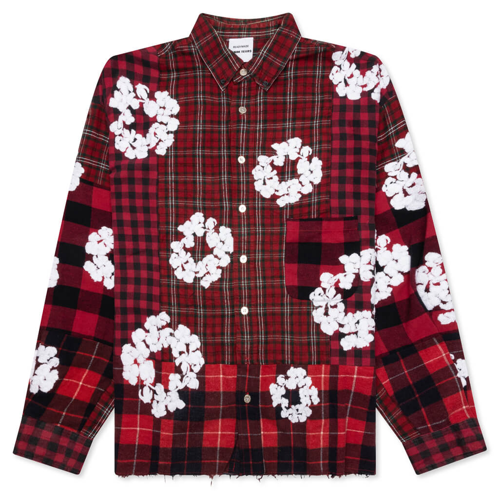Readymade x Denim Tears Check L/S Shirt - Red