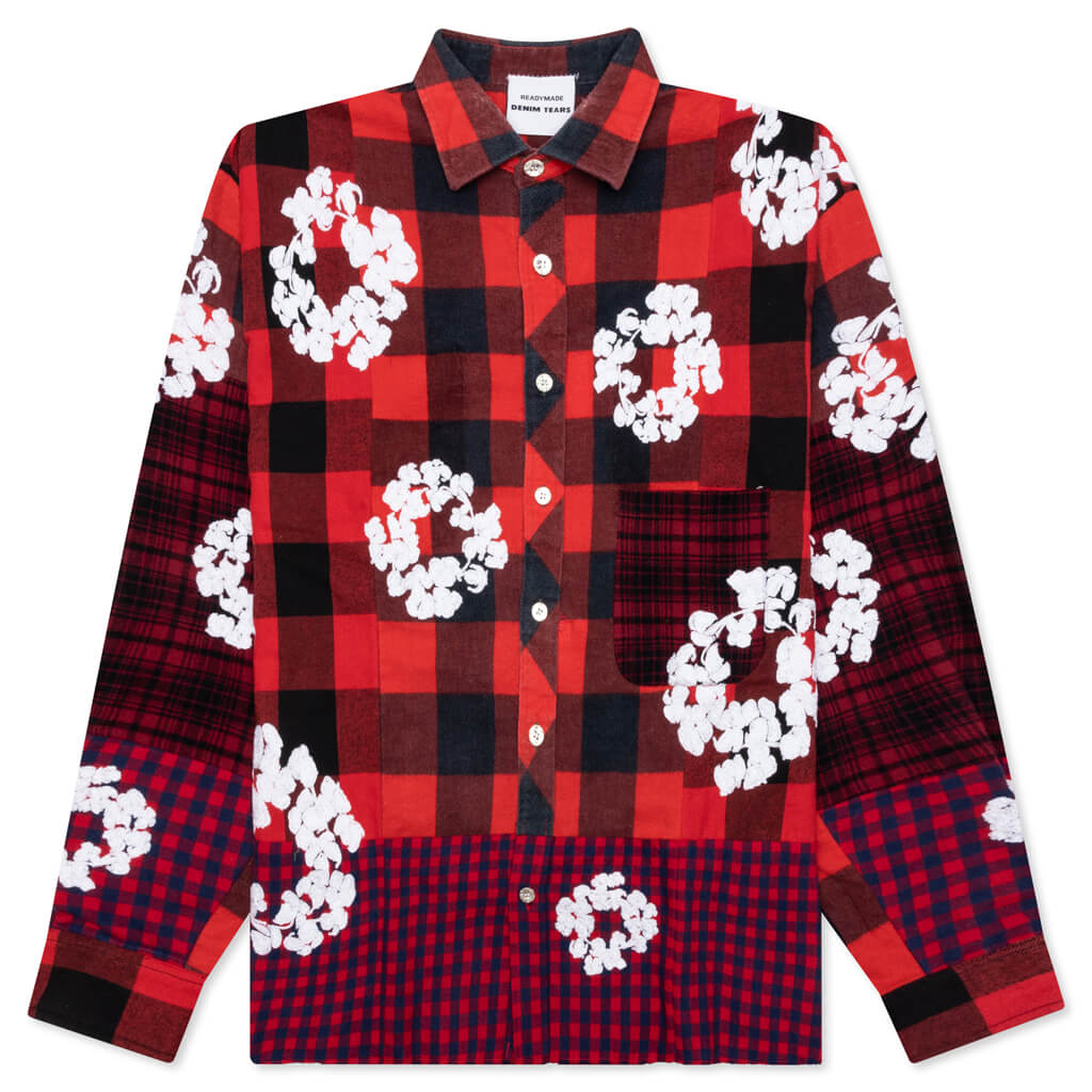 Readymade x Denim Tears Check L/S Shirt - Red