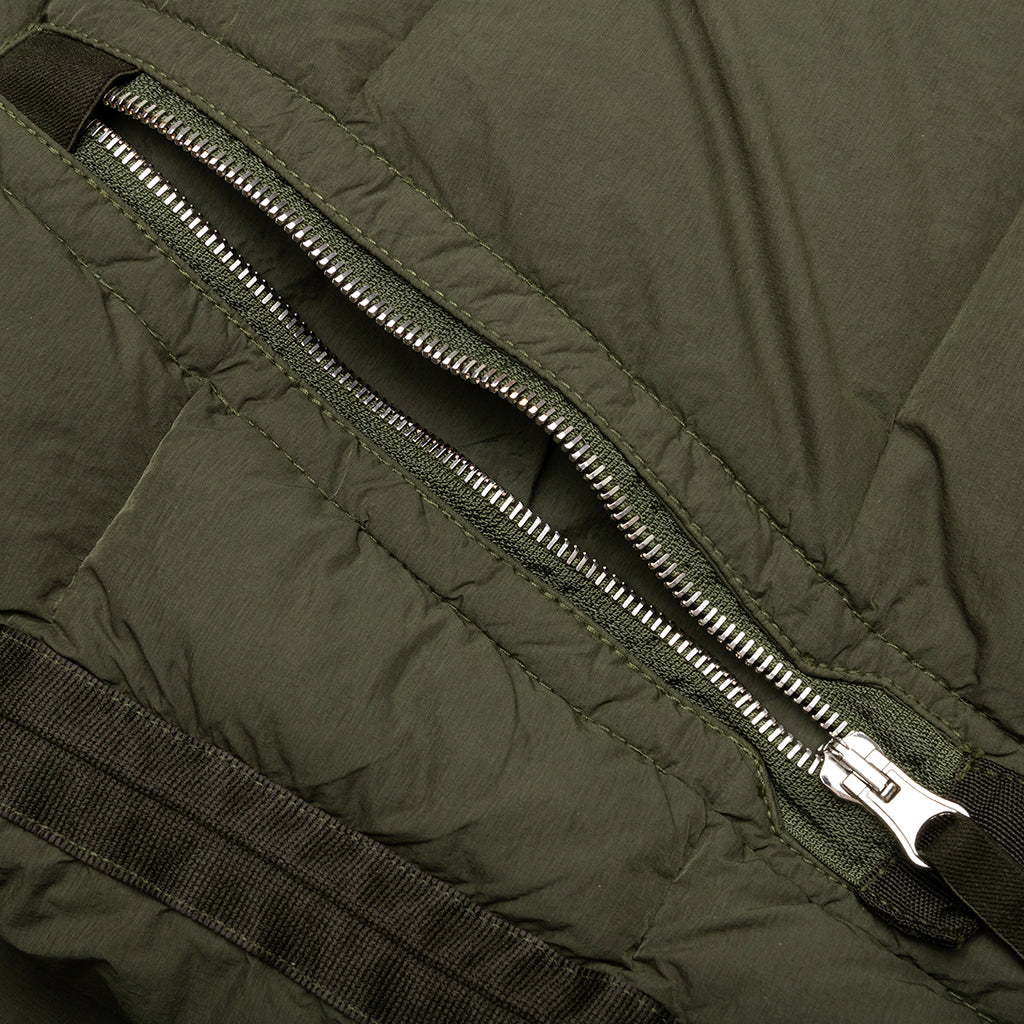 Real Feather Hooded Jacket - Olive