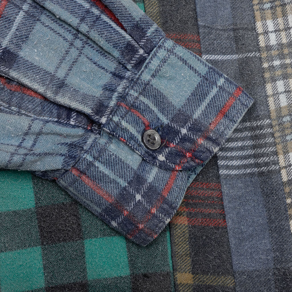 Rebuild by Flannel Shirt 7 Cuts Shirt / Reflection - Green/Black
