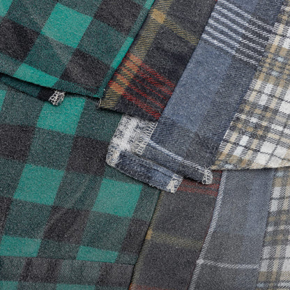 Rebuild by Flannel Shirt 7 Cuts Shirt / Reflection - Green/Black