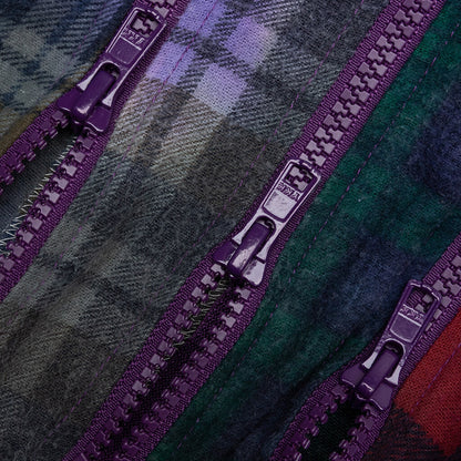 Rebuild 7 Cut Flannel Zipped Shirt  - Multi/ Tie Dye