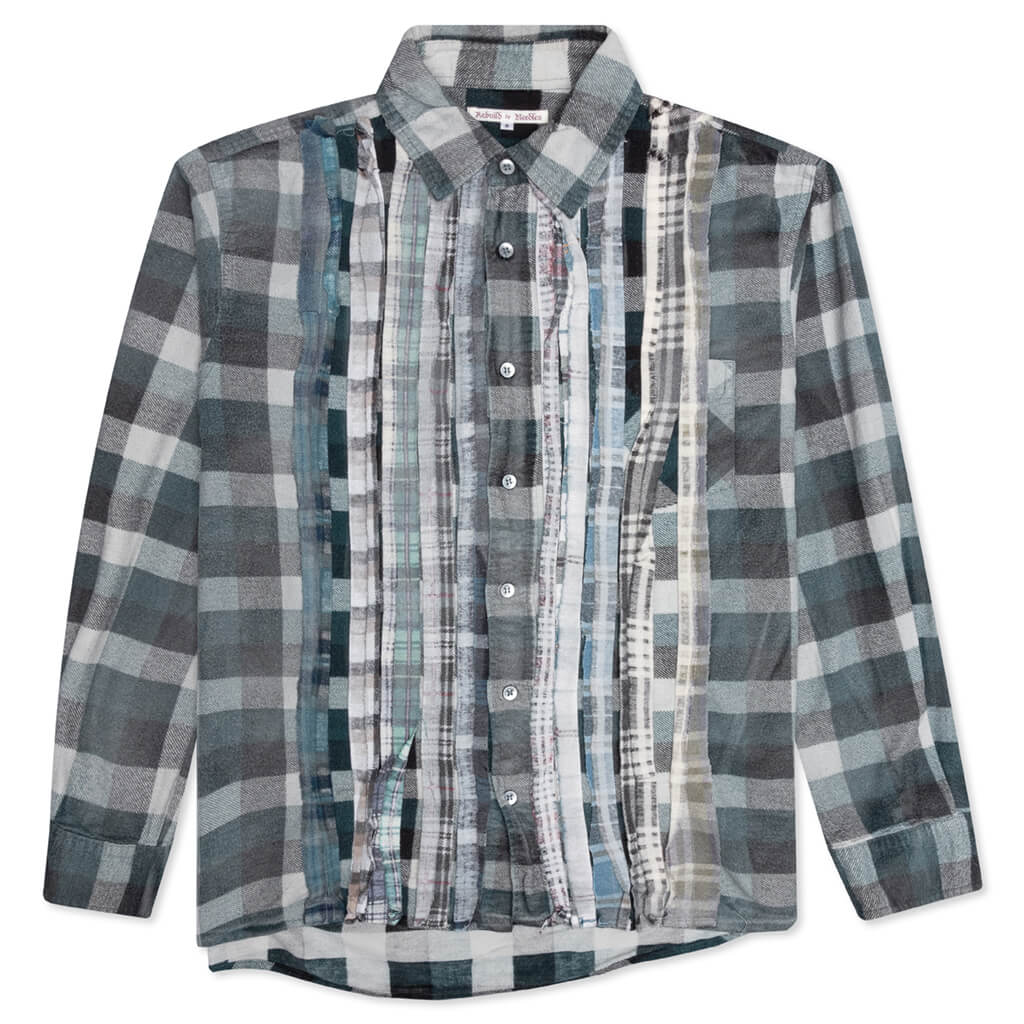Rebuild Flannel Ribbon Shirt Reflection - Aqua/Grey