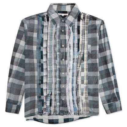 Rebuild Flannel Ribbon Shirt Reflection - Aqua/Grey