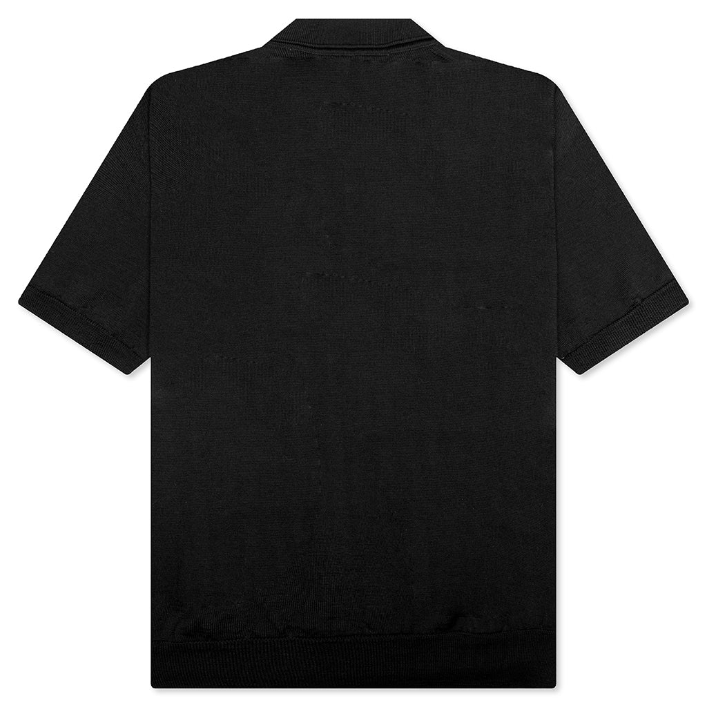Red Emblem S/S Polo Neck - Black