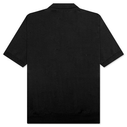 Red Emblem S/S Polo Neck - Black