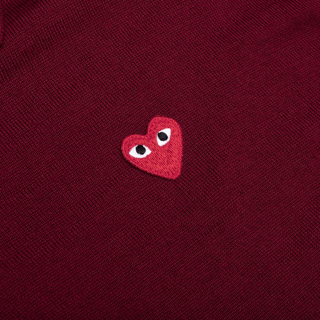 Red Emblem S/S Polo Neck - Burgundy