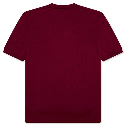 Red Emblem S/S Polo Neck - Burgundy