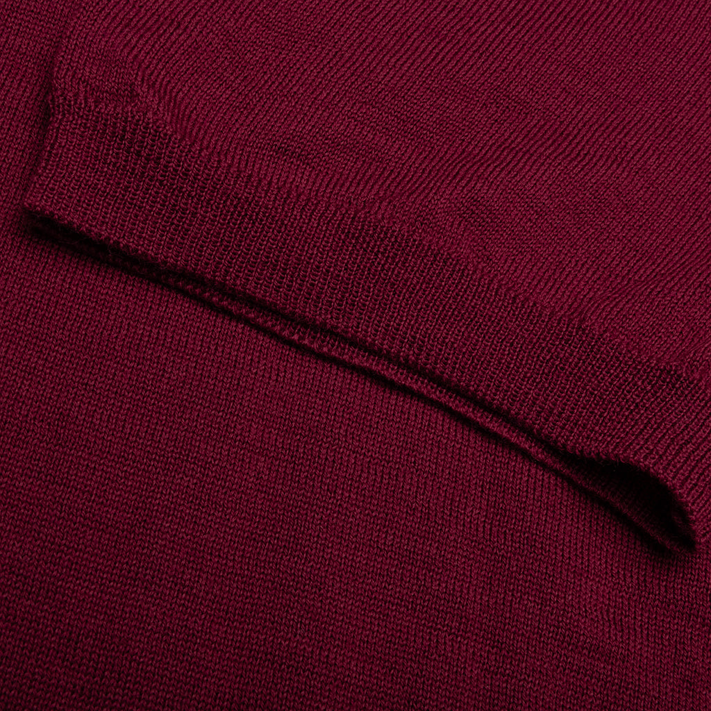 Red Emblem S/S Polo Neck - Burgundy