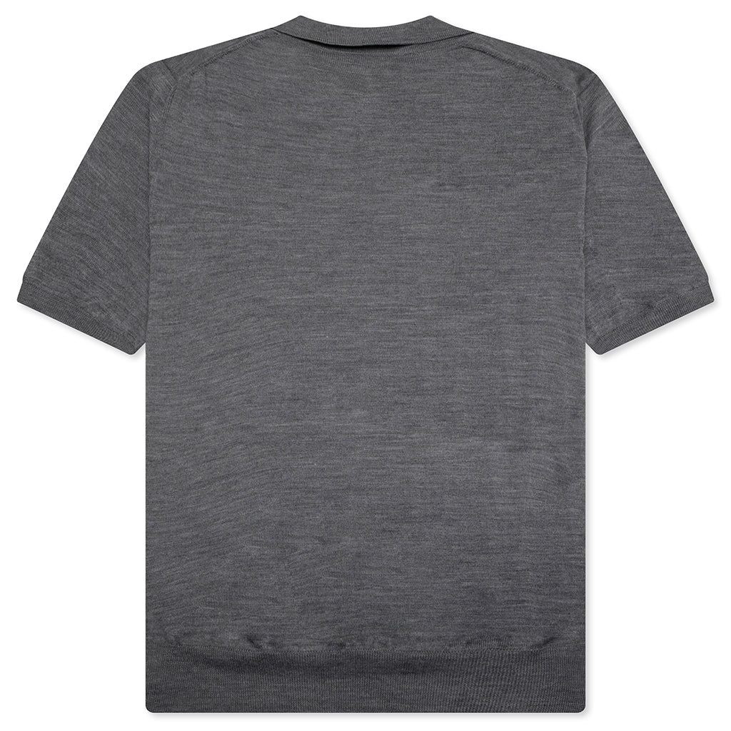 Red Emblem S/S Polo Neck - Grey
