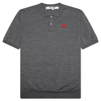Red Emblem S/S Polo Neck - Grey