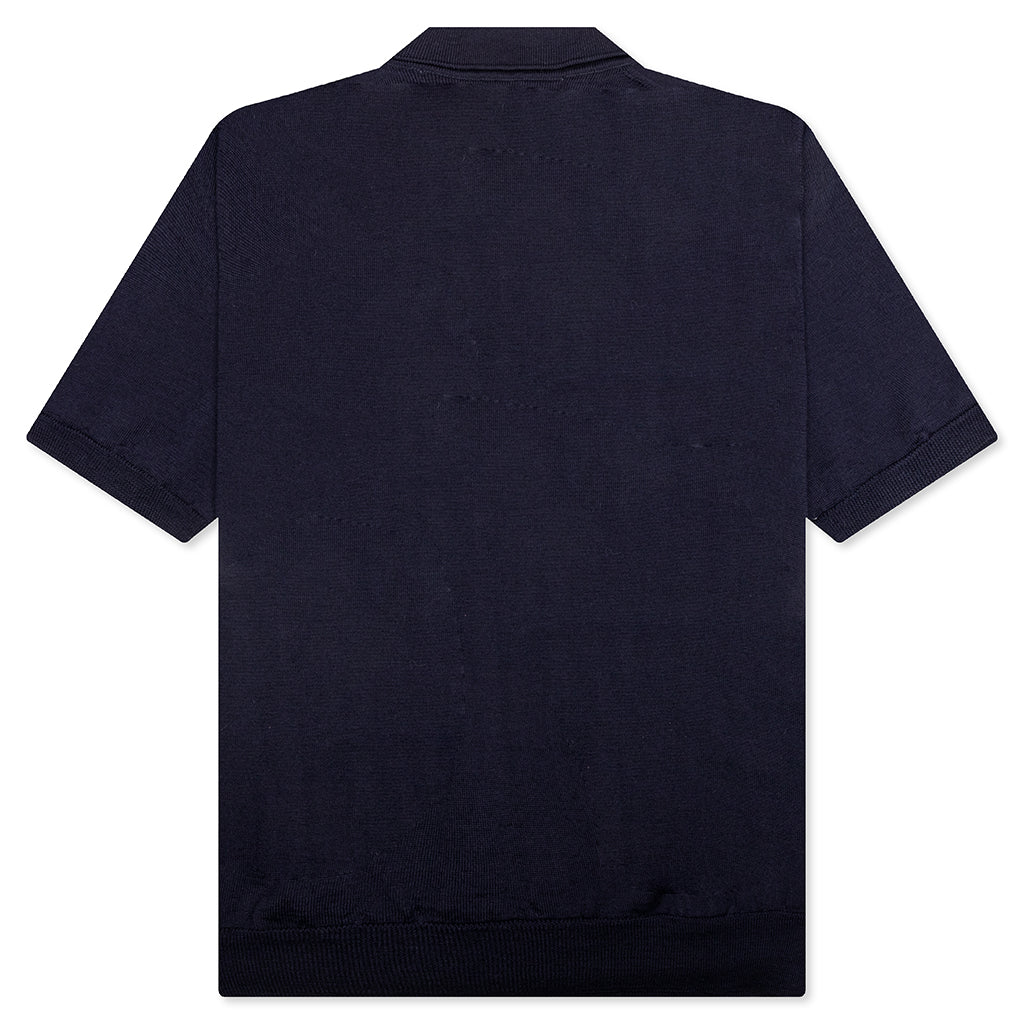 Red Emblem S/S Polo Neck - Navy
