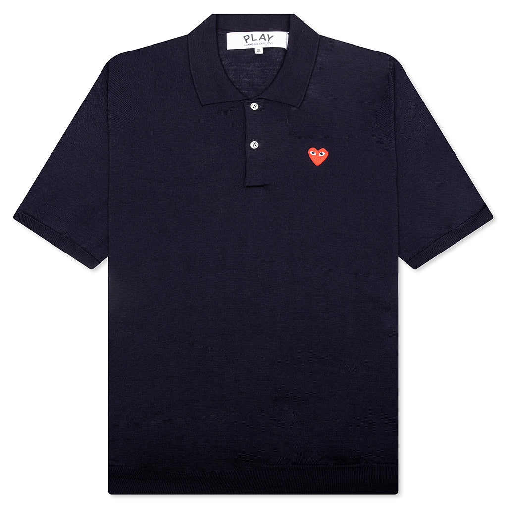 Red Emblem S/S Polo Neck - Navy