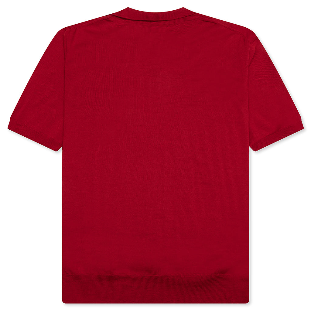 Red Emblem S/S Polo Neck - Red