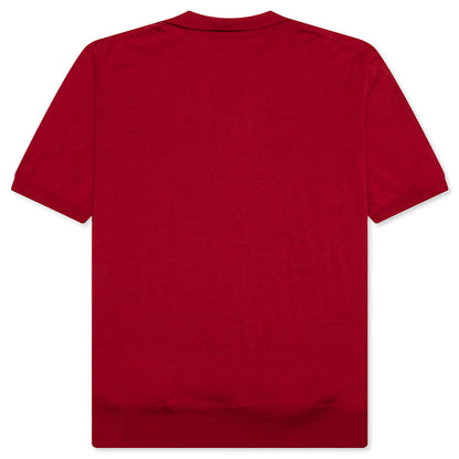 Red Emblem S/S Polo Neck - Red
