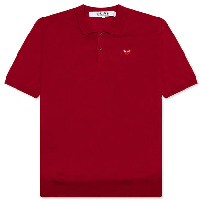 Red Emblem S/S Polo Neck - Red