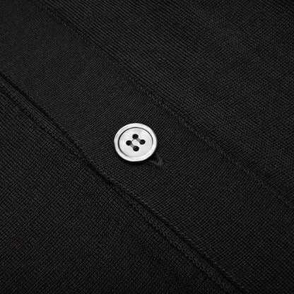 Red Emblem S/S V Neck Cardigan - Black