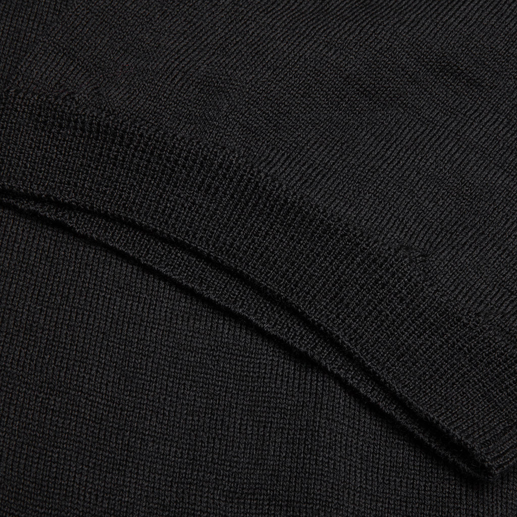 Red Emblem S/S V Neck Cardigan - Black