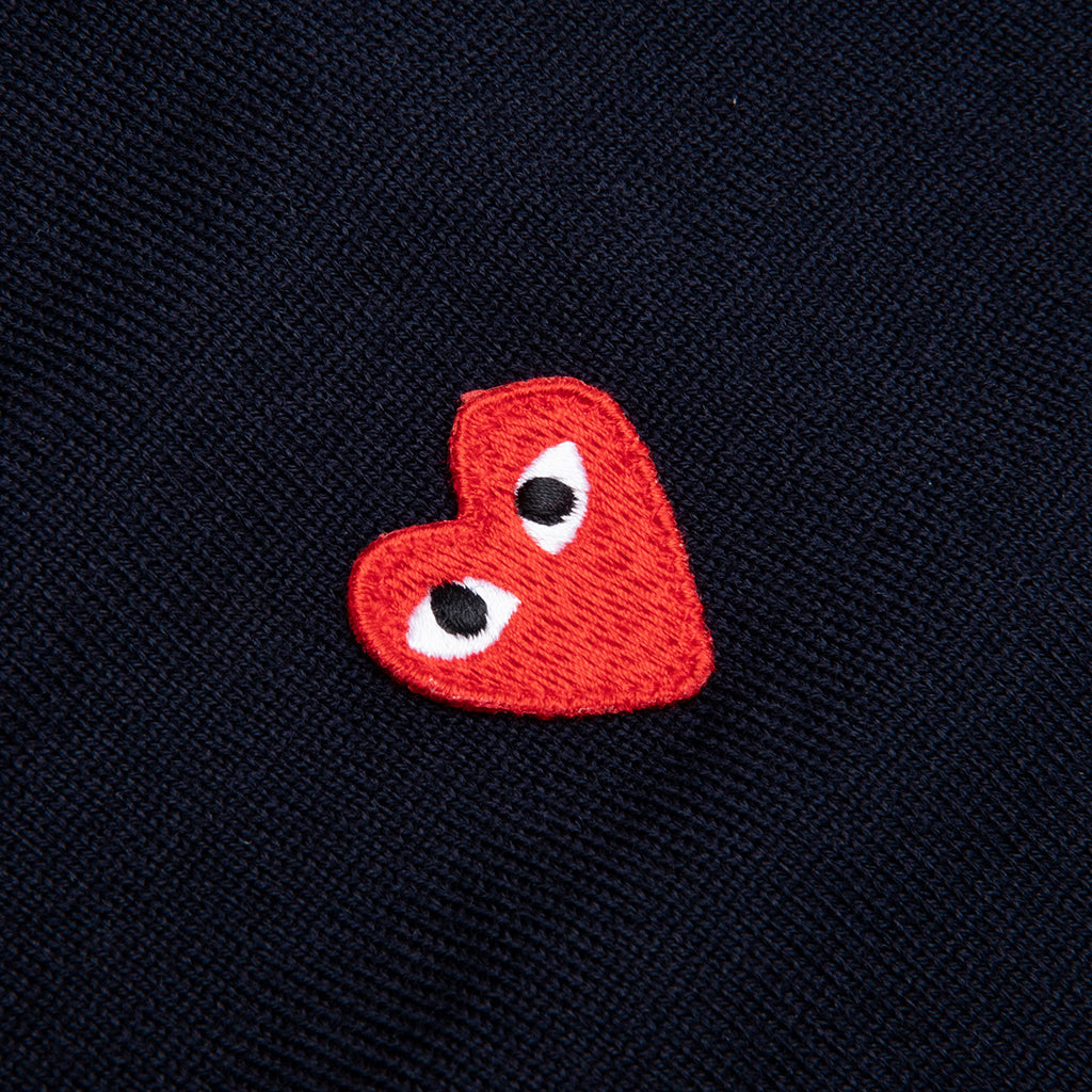 Red Emblem S/S V Neck Cardigan - Navy