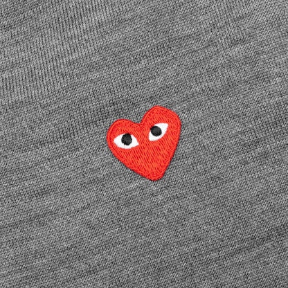 Red Emblem S/S V Neck Sweater - Grey