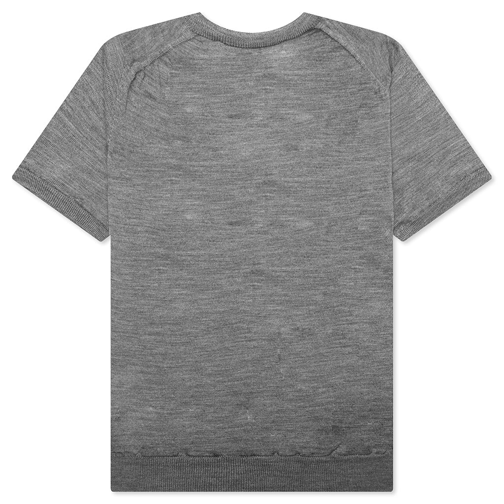 Red Emblem S/S V Neck Sweater - Grey