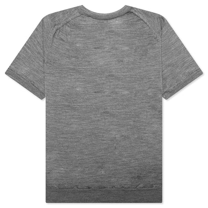 Red Emblem S/S V Neck Sweater - Grey