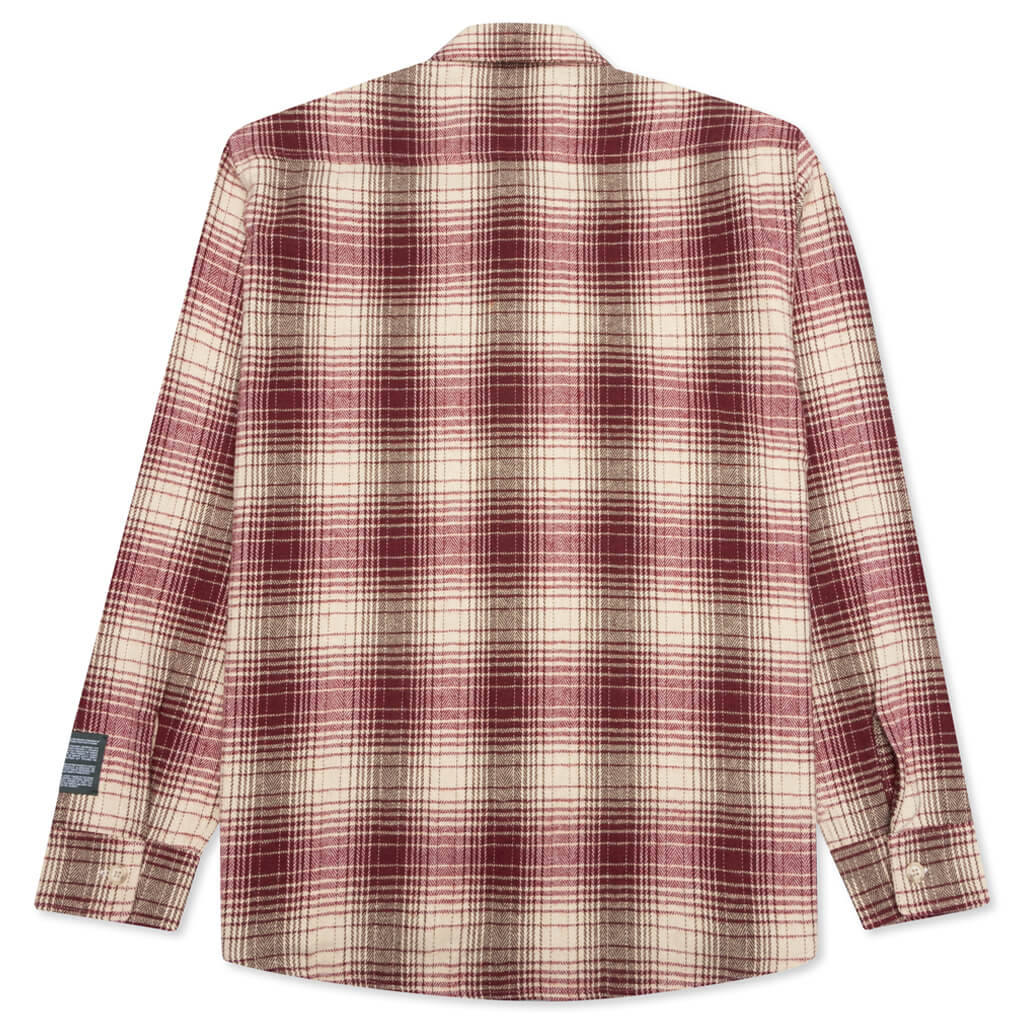 Cargo Pocket Flannel Shirt - Red