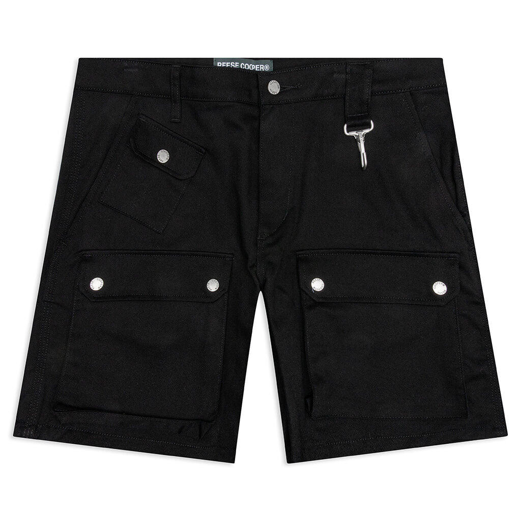 Cotton Cargo Shorts - Black