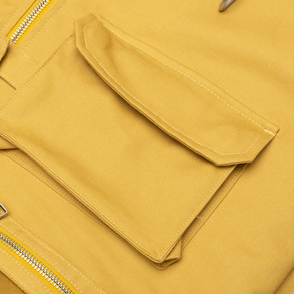 Flannel Lined Cotton Canvas Cargo Jacket - Hotshot Yellow