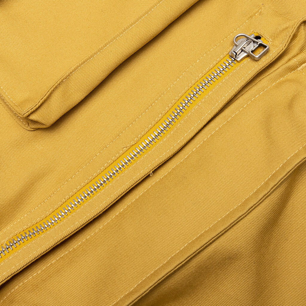 Flannel Lined Cotton Canvas Cargo Jacket - Hotshot Yellow