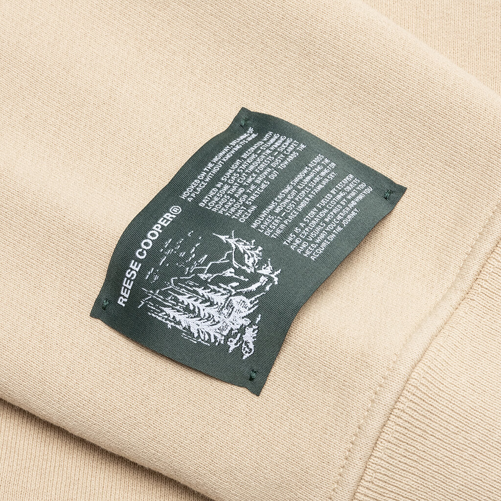 Patches Embroidered Crewneck Sweatshirt - Khaki