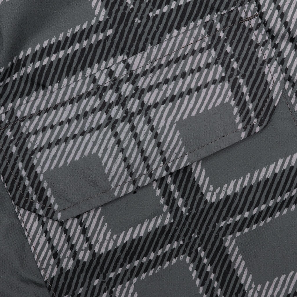 Plaid Ripstop Cargo Short - Black