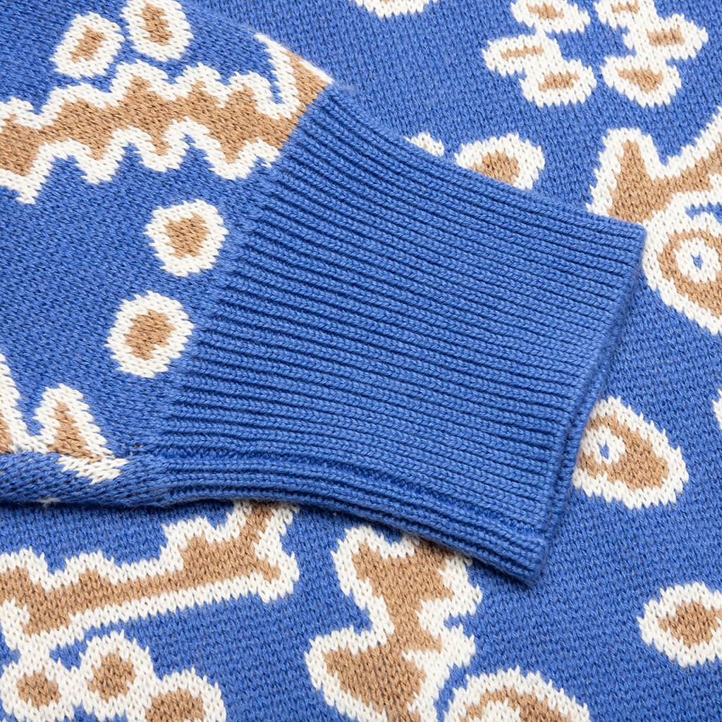 Bandana Knit Crewneck - Light Blue