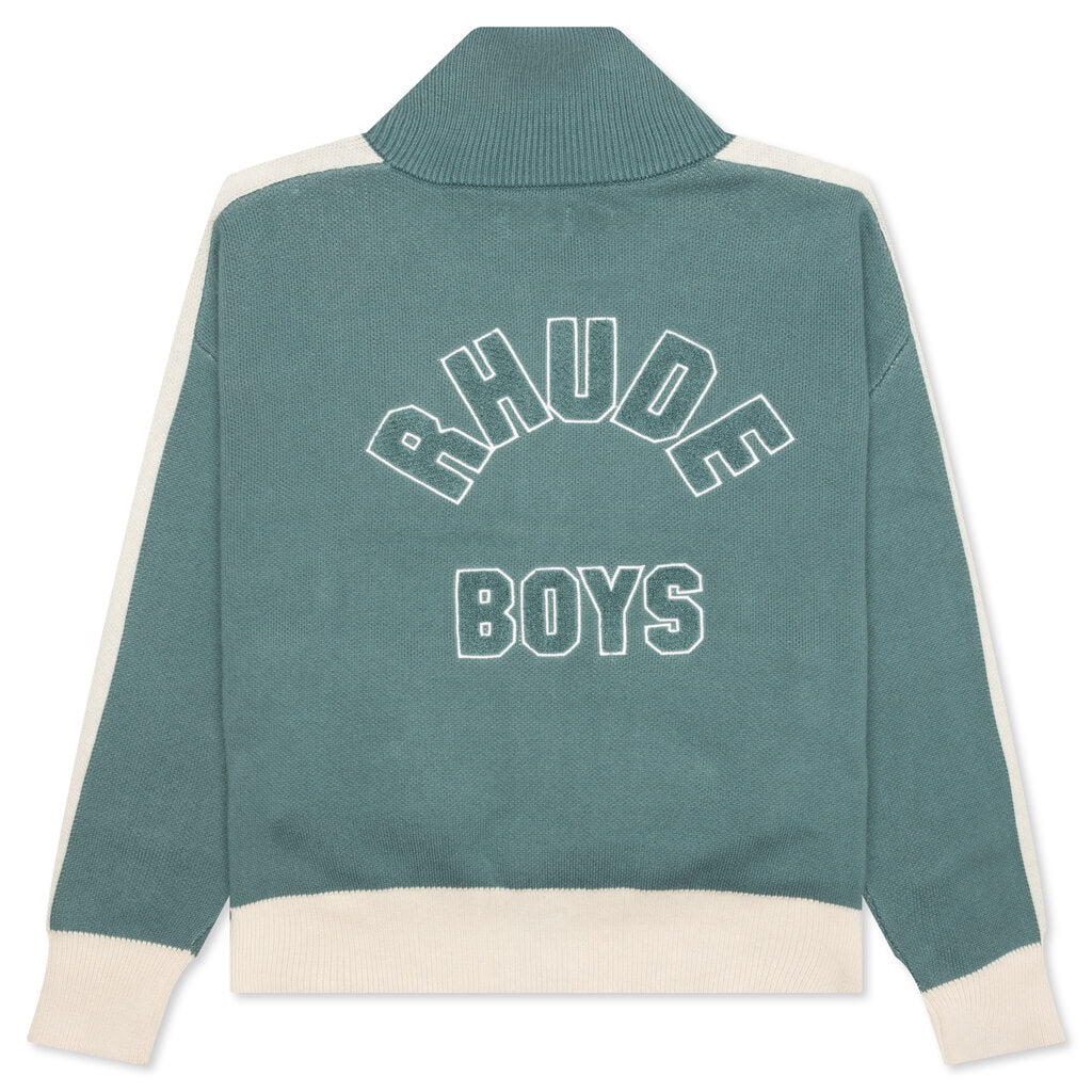 RB Knit Track Jacket - Ivory/Spa
