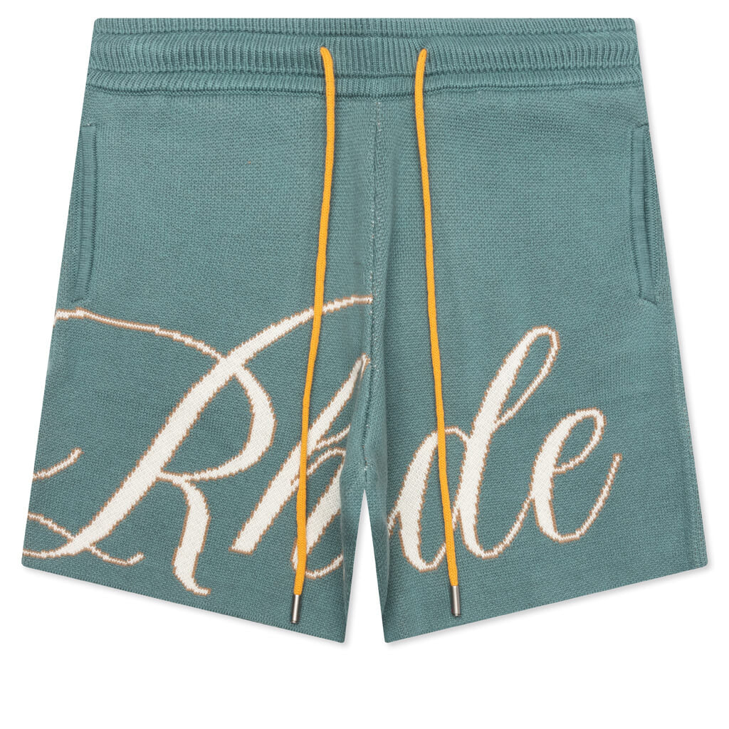 Script Logo Knit Short - Ivory/Spa