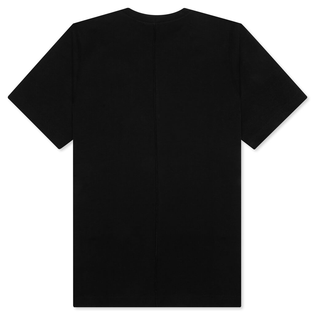 Rib Knit Logo Tee - Black